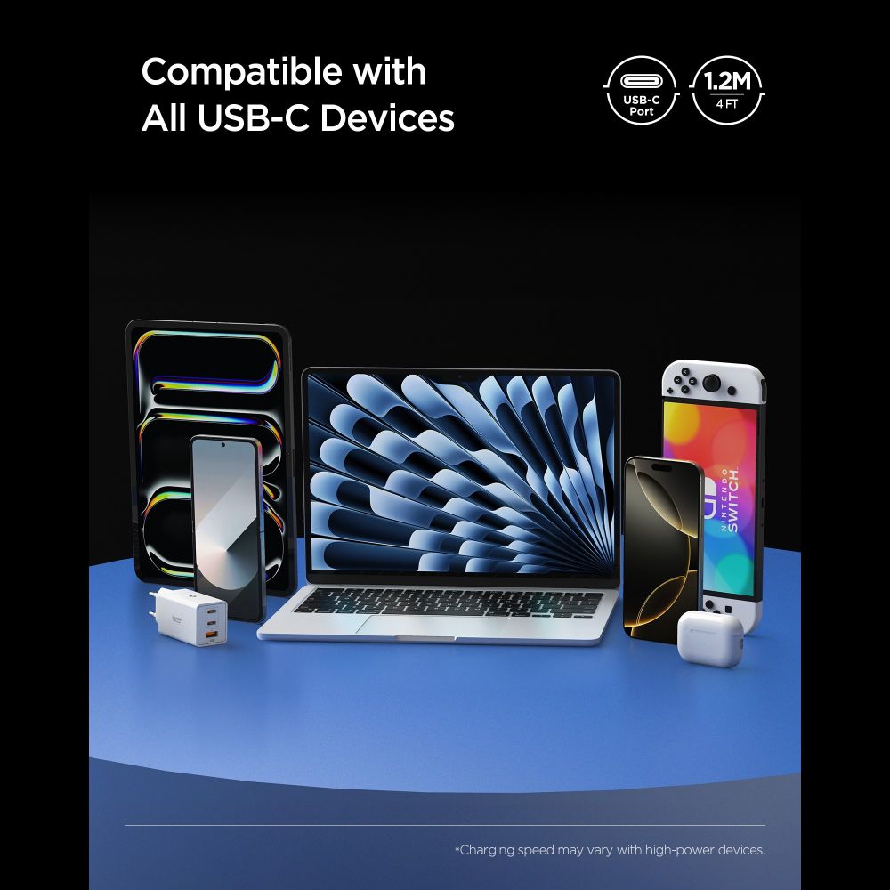 Daten- und Ladekabel USB-C - USB-C Spigen EB24012CC, 240W, 1.2m, Schwarz ACA09461