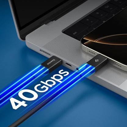 Daten- und Ladekabel USB-C - USB-C Spigen EB24012CC, 240W, 1.2m, Schwarz ACA09461