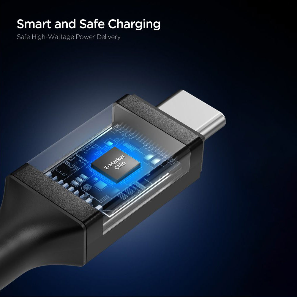 Daten- und Ladekabel USB-C - USB-C Spigen EB24012CC, 240W, 1.2m, Schwarz ACA09461