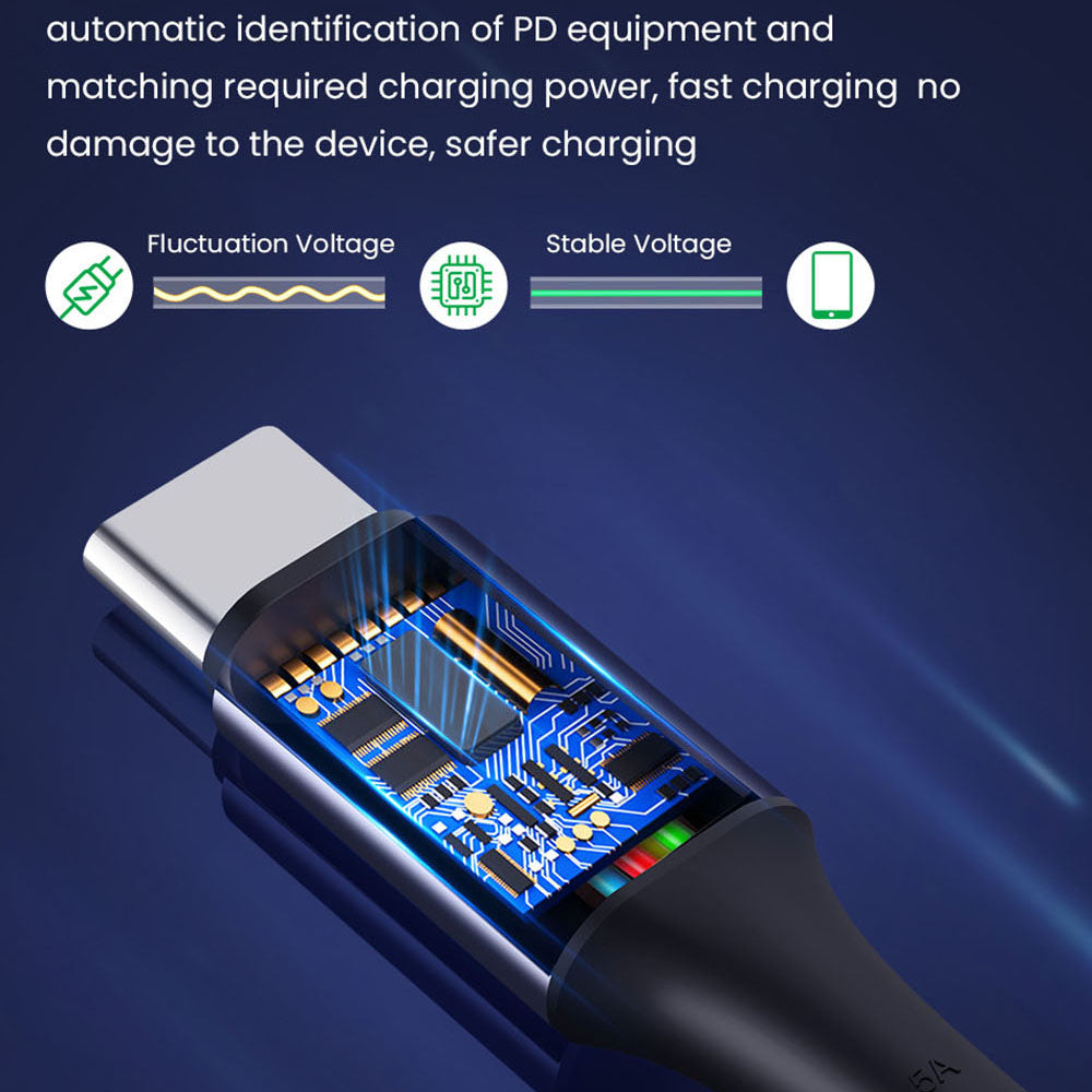 Daten- und Ladekabel USB-C - USB-C Techsuit PCB018, 100W, 1m, Schwarz