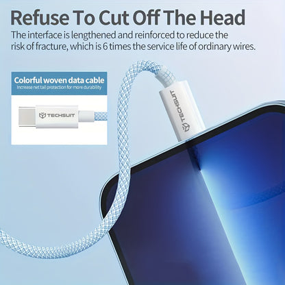 Daten- und Ladekabel USB-C - USB-C Techsuit PCB114D, 60W, 1m, Grau