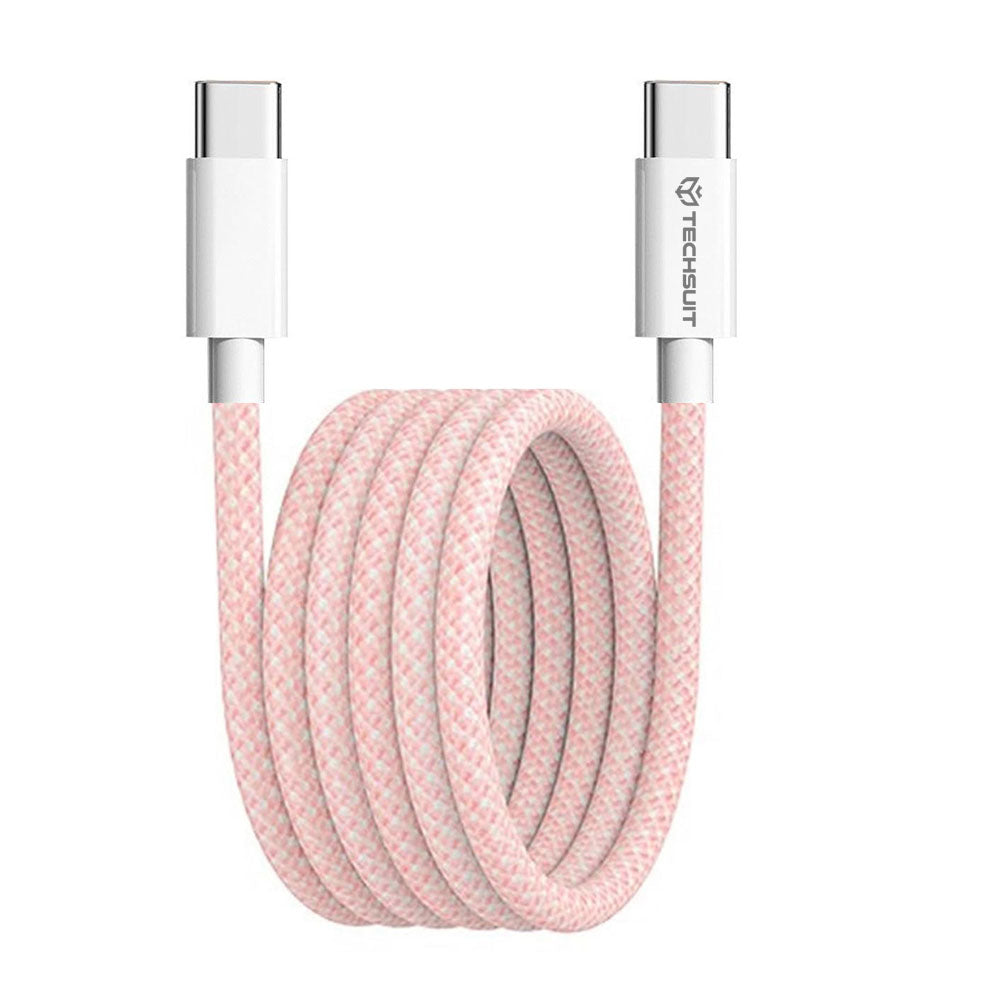 Daten- und Ladekabel USB-C - USB-C Techsuit PCB114D, 60W, 1m, Rosa