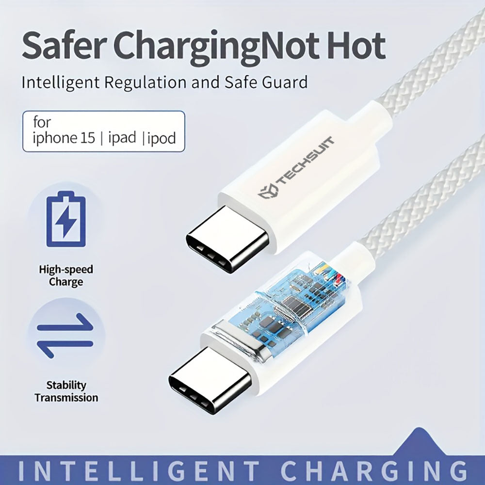 Daten- und Ladekabel USB-C - USB-C Techsuit PCB114D, 60W, 1m, Rosa