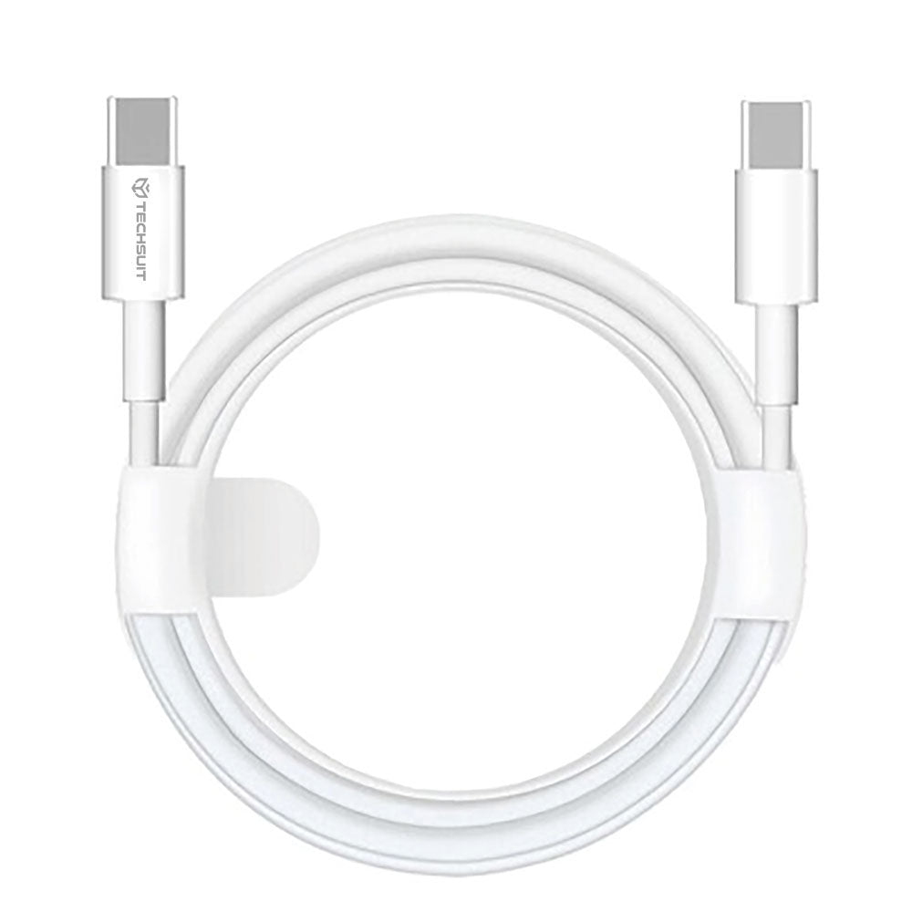 Daten- und Ladekabel USB-C - USB-C Techsuit PCB130, 60W, 1m, Weiß