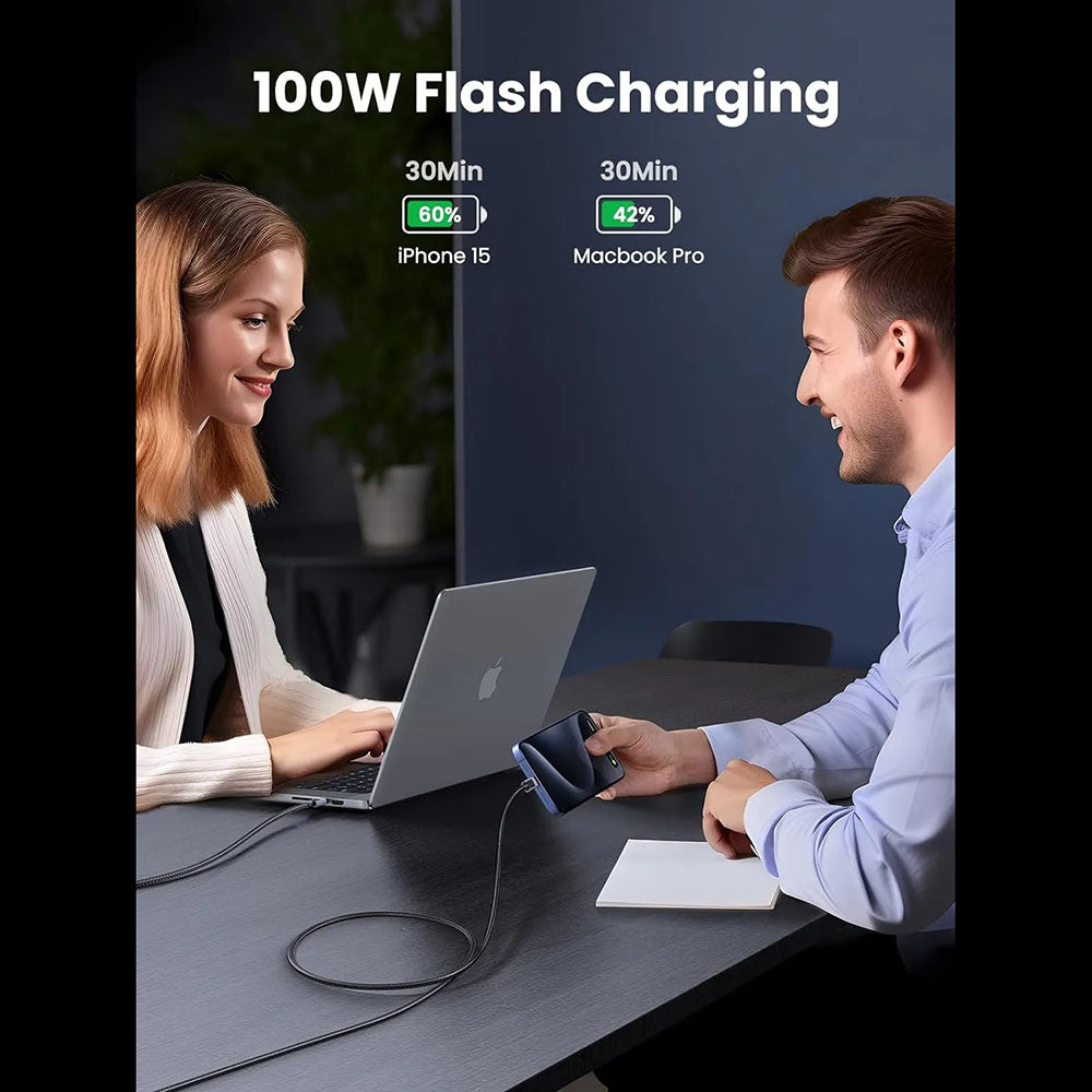 USB-C zu USB-C Daten- und Ladekabel UGREEN L512, 100W, 1m, Grau