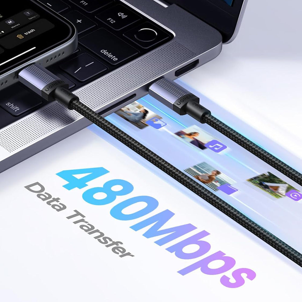 Daten- und Ladekabel USB-C - USB-C UGREEN L532, 240W, 0,5m, Grau