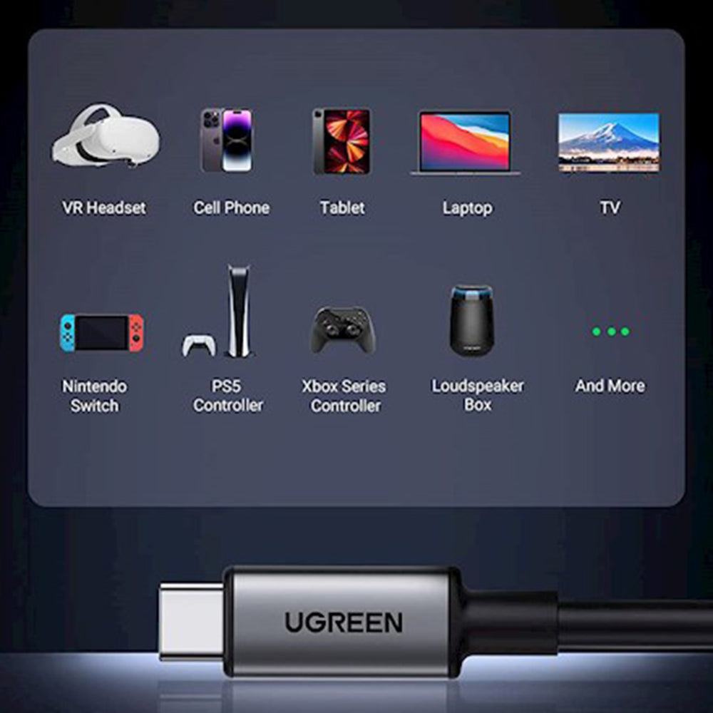 Daten- und Ladekabel USB-C - USB-C UGREEN US551 (90629) Angled, 60W, 5m, Schwarz