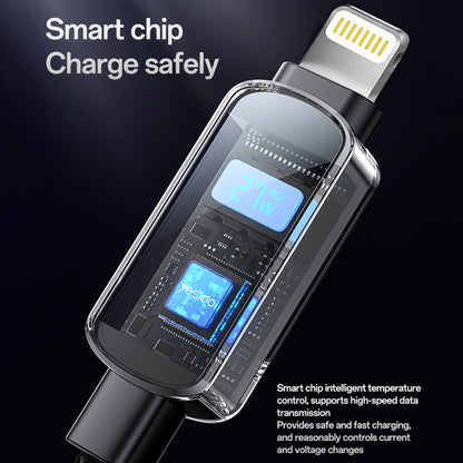 USB-C - USB-C Daten- und Ladekabel Yesido CA180 Display, 27W, 1.2m, Schwarz