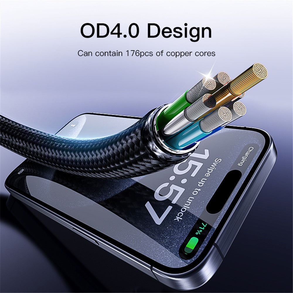 USB-C Daten- und Ladekabel - USB-C Yesido CA181, 60W, 1.2m, Schwarz