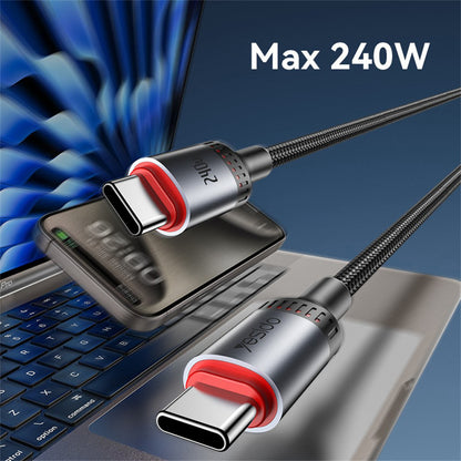 USB-C Daten- und Ladekabel - USB-C Yesido CA186, 240W, 2m, Schwarz