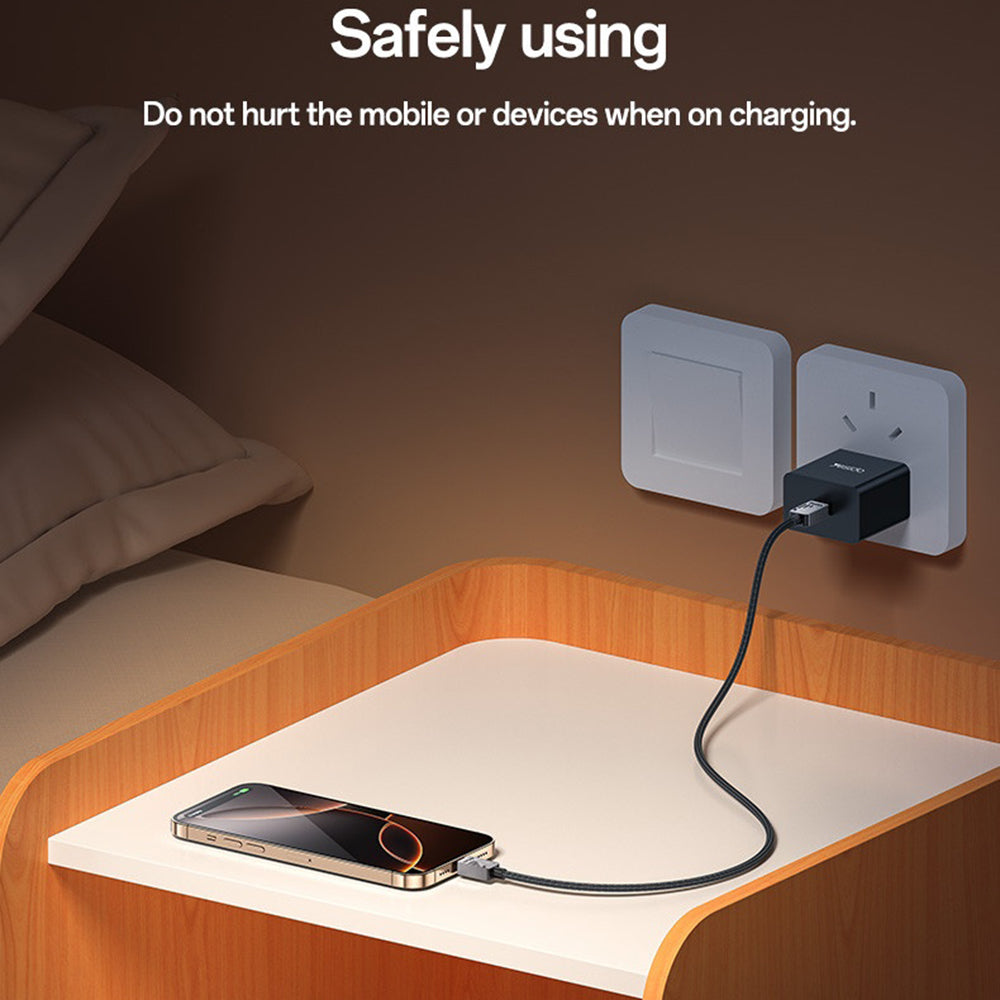 USB-C Daten- und Ladekabel - USB-C Yesido CA196, 60W, 1.2m, Schwarz