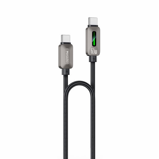 USB-C Daten- und Ladekabel - USB-C Yesido CA198, 60W, 1,2m, Schwarz