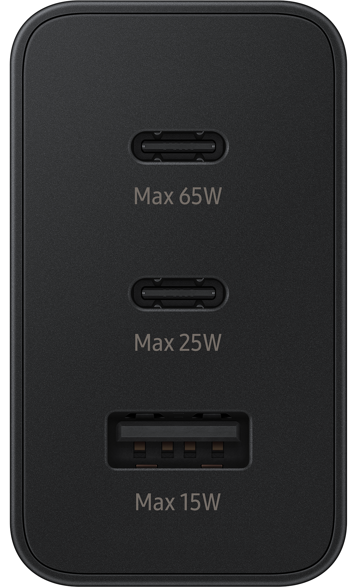 Samsung Trio Network Charger, 65W, 3.5A, 1 x USB-A - 2 x USB-C, Black EP-T6530NBEGEU