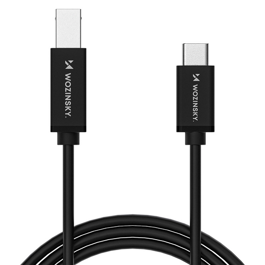 Druckerkabel WZK WKDDY2S, USB-C - USB-B, 2m, Schwarz
