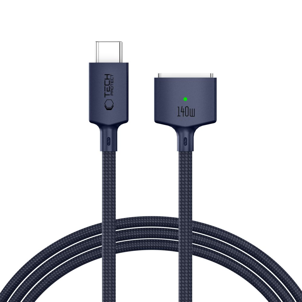 Ladekabel Tech-Protect MMC01 Ultraboost, USB-C - MagSafe 3, 140W, 2m, Marineblau