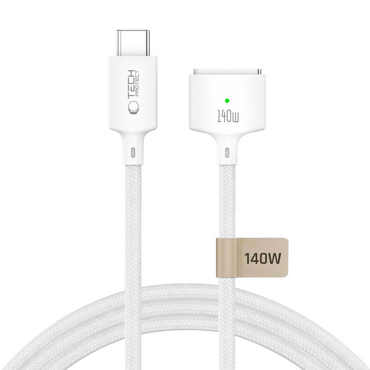 Tech-Protect MMC01 Ultraboost Ladekabel, USB-C - MagSafe 3, 140W, 3m, Weiß