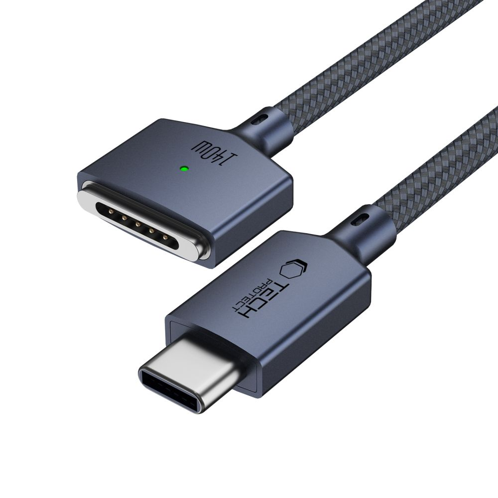 Ladekabel Tech-Protect MMC01 Ultraboost, USB-C - MagSafe 3, 140W, 2m, Marineblau
