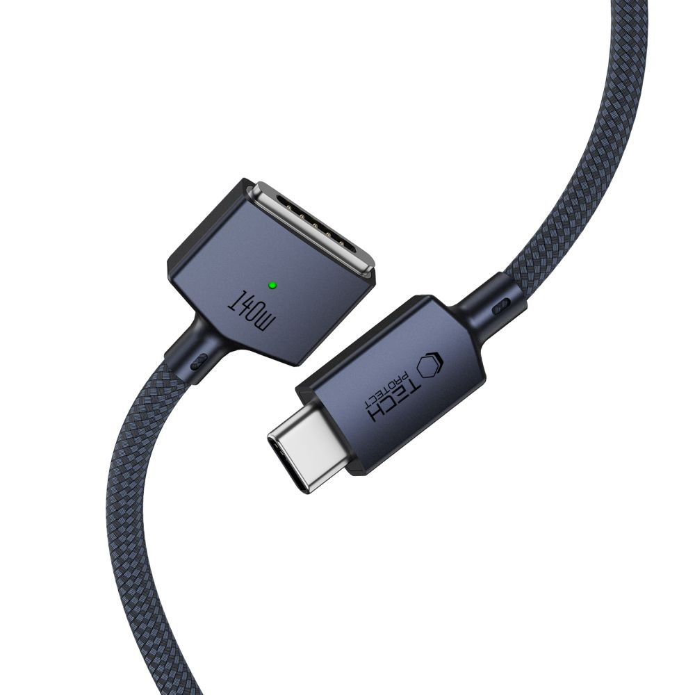 Ladekabel Tech-Protect MMC01 Ultraboost, USB-C - MagSafe 3, 140W, 2m, Marineblau