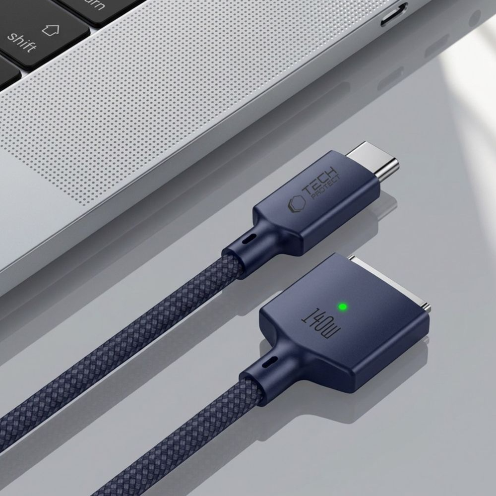 Ladekabel Tech-Protect MMC01 Ultraboost, USB-C - MagSafe 3, 140W, 2m, Marineblau