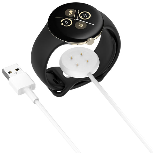 Ladekabel Techsuit THC5 für Google Pixel Watch 3 45mm / Watch 3 41mm, USB-A, Weiß