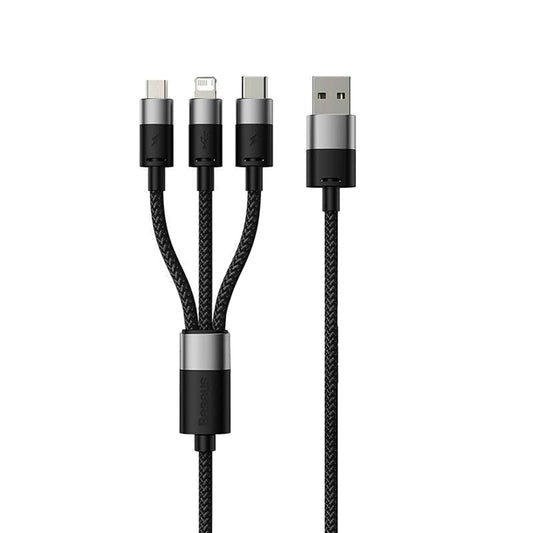 Ladekabel USB-A - Lightning / microUSB / USB-C Baseus StarSpeed 3in1, 20W, 0.6m, Schwarz P10319900111-00