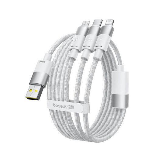 Ladekabel USB-A - Lightning / microUSB / USB-C Baseus StarSpeed, 100W, 1,5m, Weiß P10319900211-00