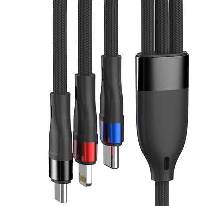 Ladekabel USB-A - Lightning / microUSB / USB-C 3MK Hyper N, 18W, 1,2m, Schwarz