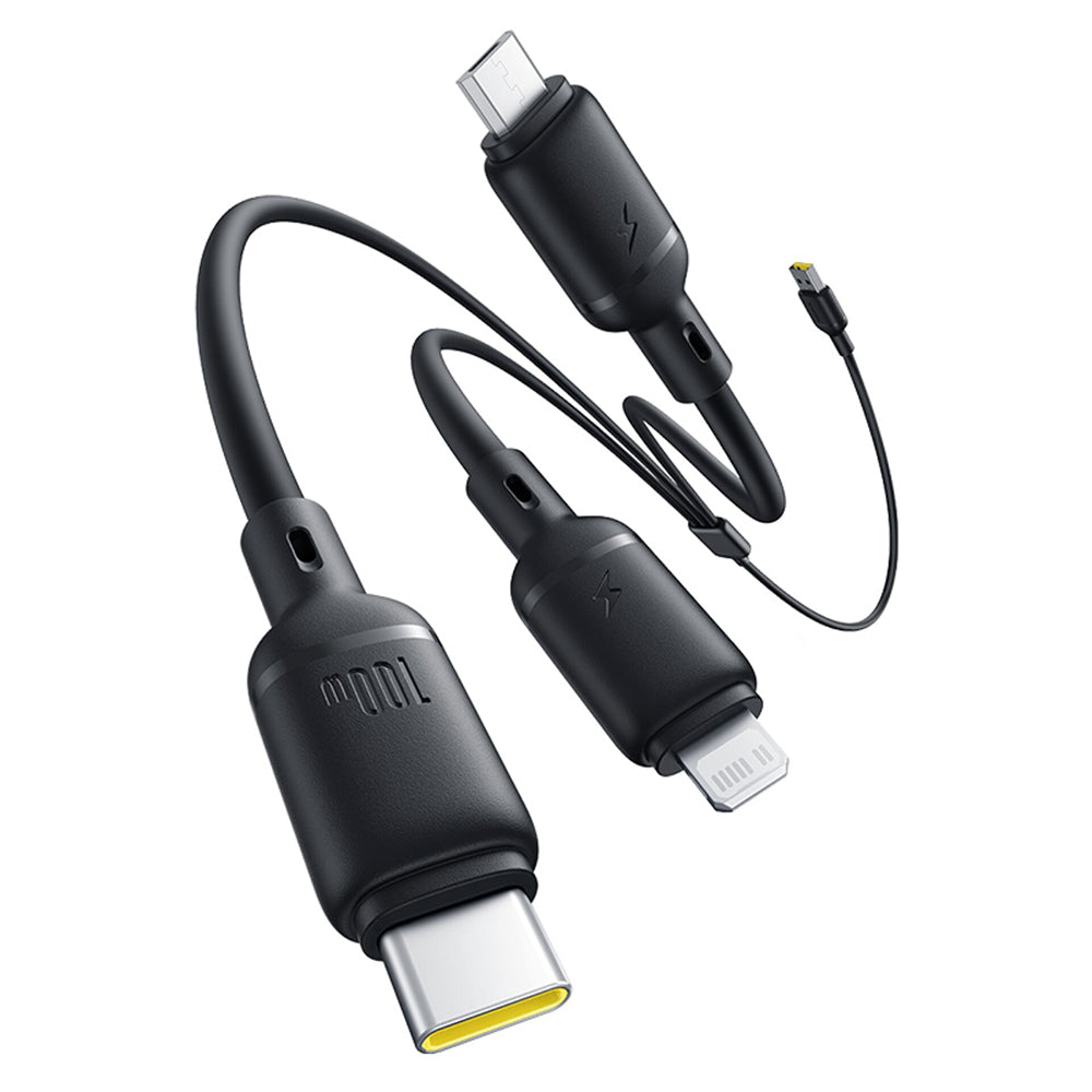 USB-A - Lightning / microUSB / USB-C Baseus Silky 3in1 Ladekabel, 100W, 1.5m, Schwarz P10377705123-00