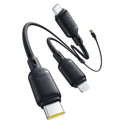 USB-A - Lightning / microUSB / USB-C Baseus Silky 3in1 Ladekabel, 100W, 1.5m, Schwarz P10377705123-00