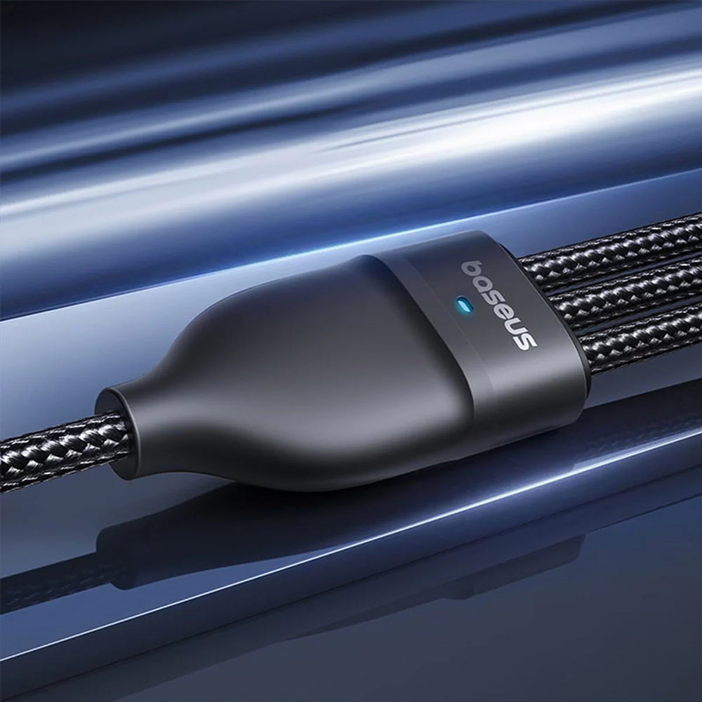 Ladekabel USB-A / USB-C - Lightning / 2 x USB-C Baseus Flash Series III 3in1, 100W, 1,5m, Schwarz P10377800U01-00