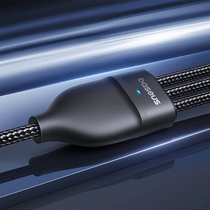 Ladekabel USB-A / USB-C - Lightning / 2 x USB-C Baseus Flash Series III 3in1, 100W, 1,5m, Schwarz P10377800U01-00