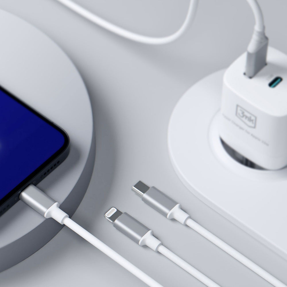 3MK Hyper 3in1 Ladekabel 1.5m | USB-A/C auf Lightning/microUSB/USB-C | Weiß