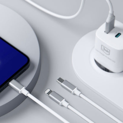 3MK Hyper 3in1 Ladekabel 1.5m | USB-A/C auf Lightning/microUSB/USB-C | Weiß
