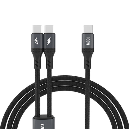 Dudao L3F USB-C – USB-C/USB-C-Ladekabel, 100 W, 1,2 m, Schwarz