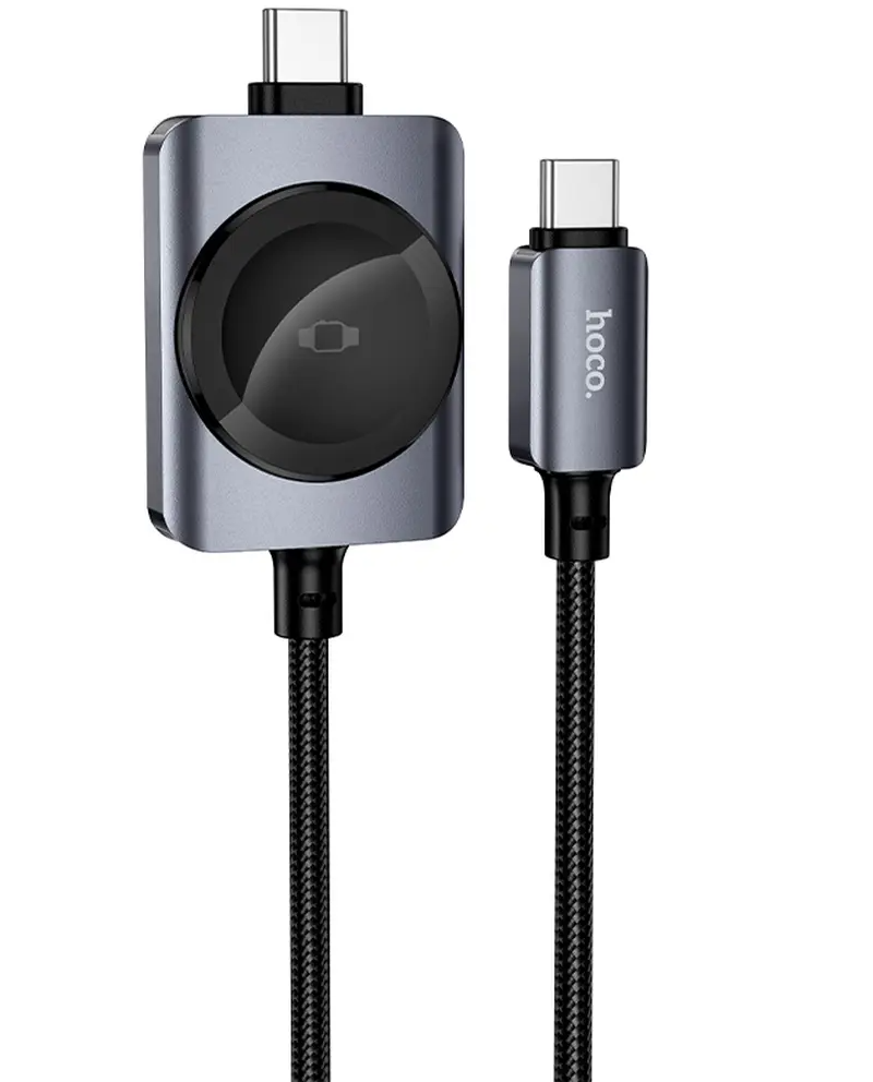 USB-C Ladekabel - USB-C HOCO CW66 2in1, 100W, 1,2m, Schwarz