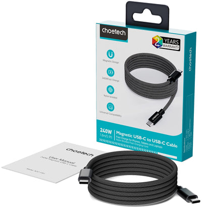 USB-C - USB-C Charging Cable Choetech XCC-1052, 100W, 1.2m, Black