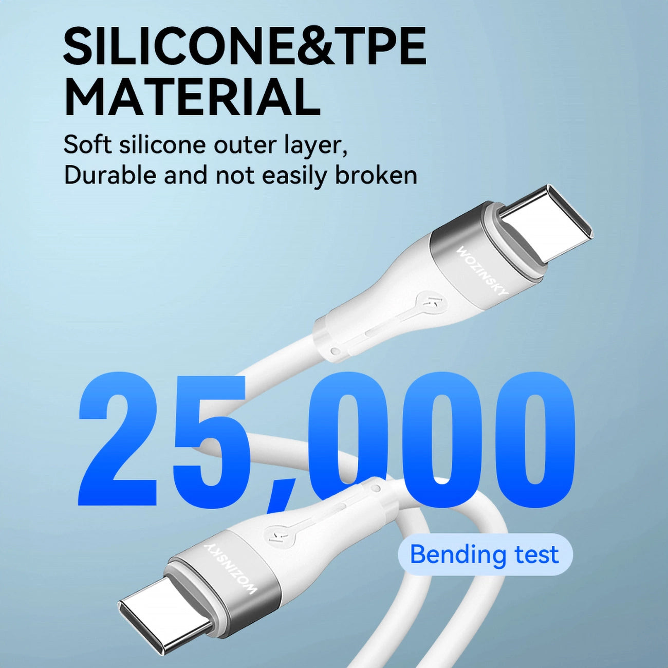 USB-C - USB-C-Ladekabel WZK WSTCC1, 65 W, 1 m, Weiß