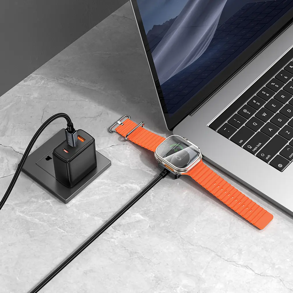 USB-C Ladekabel - USB-C HOCO CW66 2in1, 100W, 1,2m, Schwarz