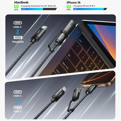 USB-C Ladekabel - USB-C / MagSafe 3 Lisen, 140W, 2m, Grau YL0124070021
