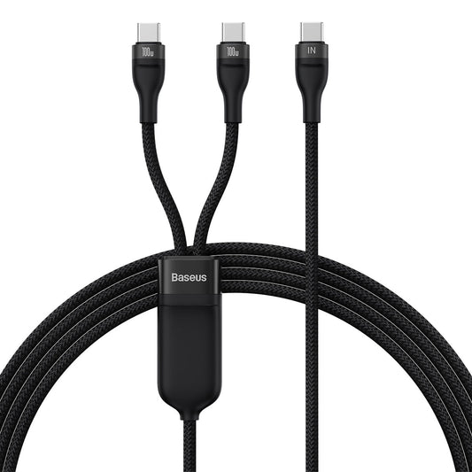 Data and Charging Cable USB-C - USB-C Baseus Flash, 100W, 1.5m, Black CASS060001