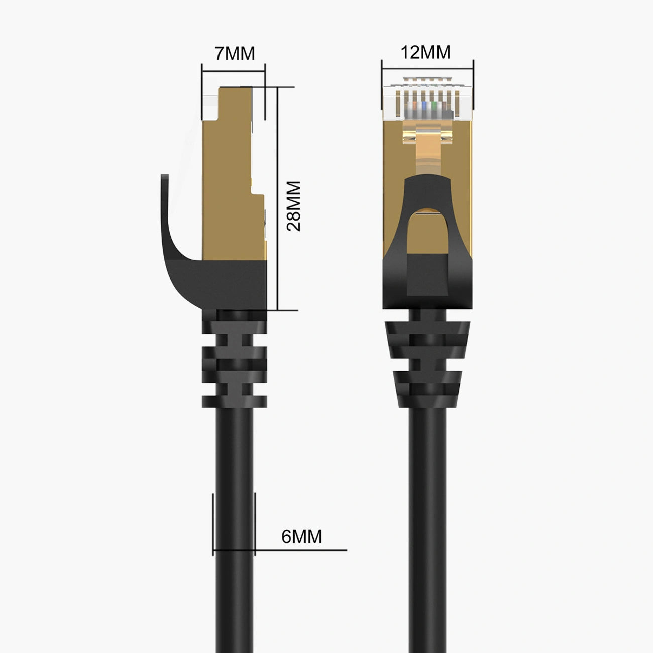 Orico Netzwerkkabel PUG-C7, UTP, Cat7, 1m, Schwarz
