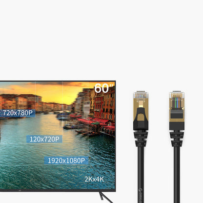 Orico Netzwerkkabel PUG-C7, UTP, Cat7, 1m, Schwarz