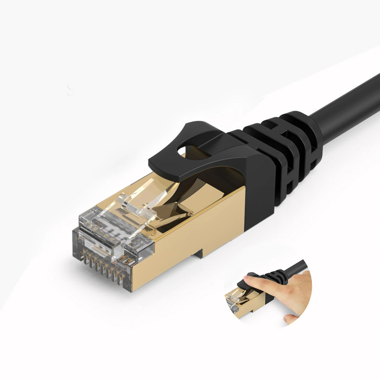 Orico Netzwerkkabel PUG-C7, UTP, Cat7, 1m, Schwarz