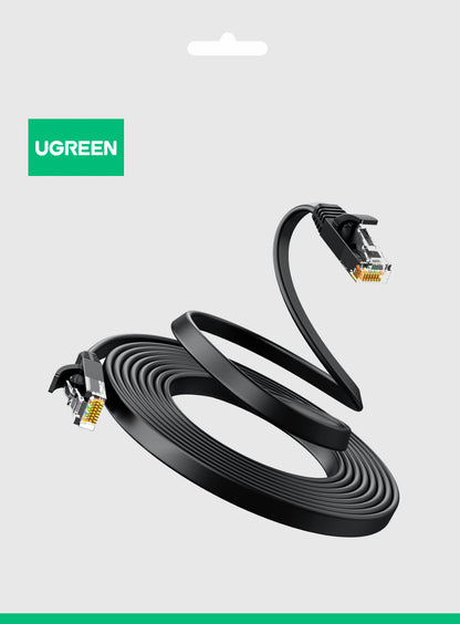 UGREEN NW102 Flat Netzwerkkabel, UTP, Cat6, 3m, Schwarz