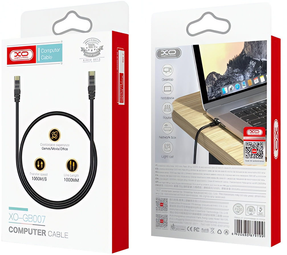 Netzwerkkabel XO Design GB007, UTP, Cat6, 1m, Schwarz