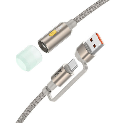 Led-Kabel HOCO UA38C, USB-C / USB-A, 0,3m, Gold