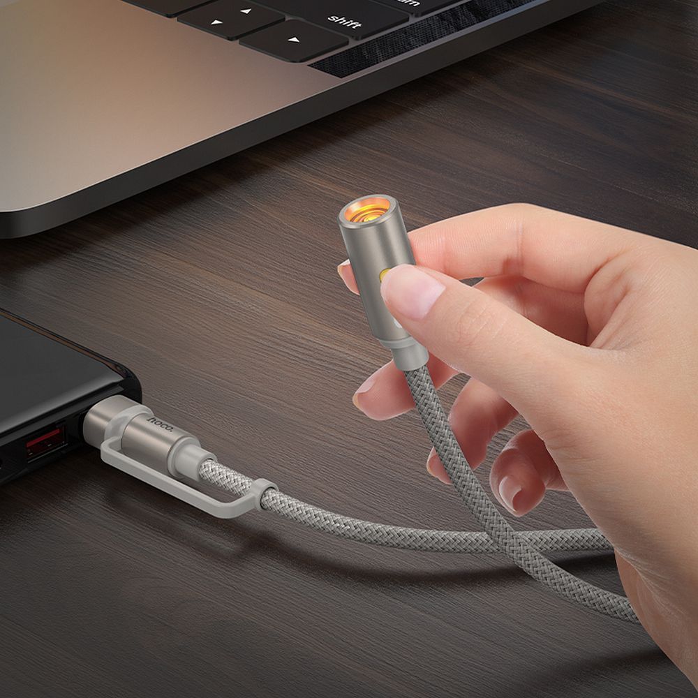 Elektrisches Feuerzeug HOCO UA38B, USB-C / USB-A, 0,3m, Gold
