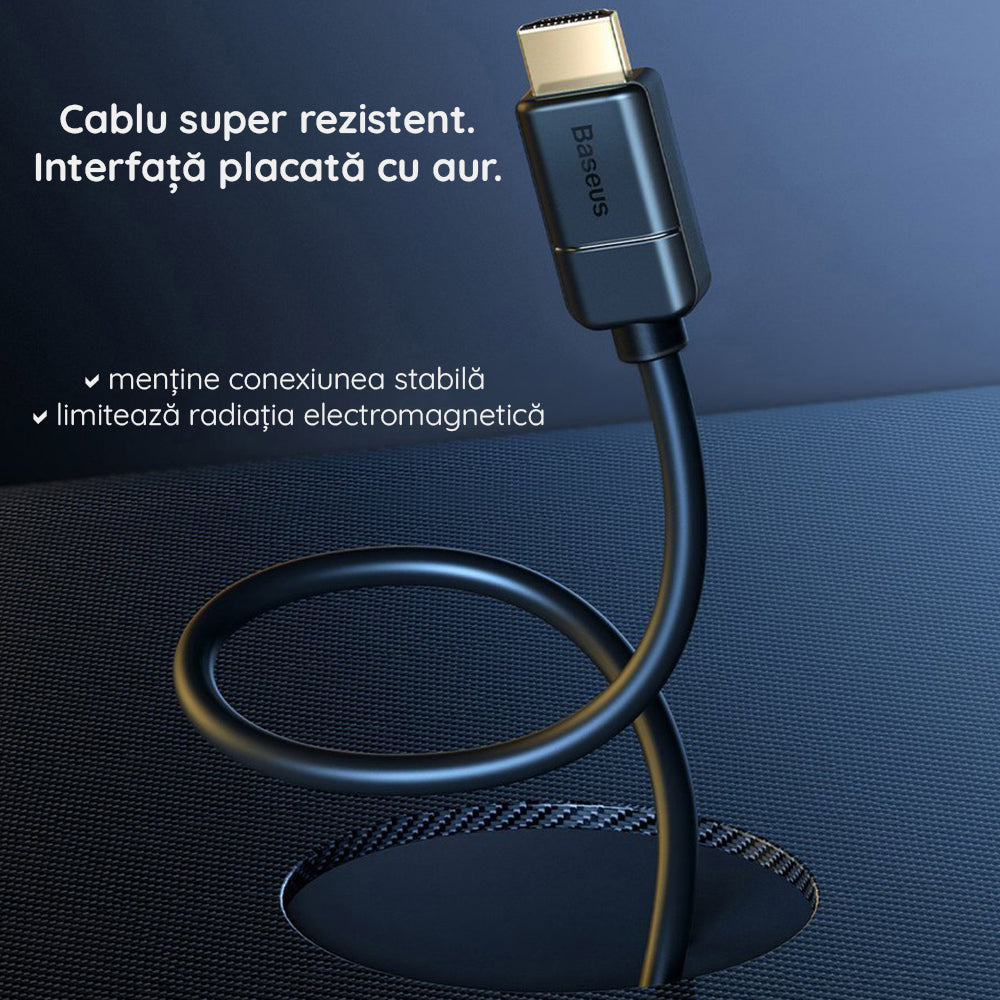 Baseus High Definition Videokabel, HDMI - HDMI, 4K, 5m, Schwarz CAKGQ-D01
