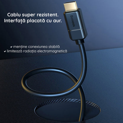 Baseus High Definition Videokabel, HDMI - HDMI, 4K, 5m, Schwarz CAKGQ-D01