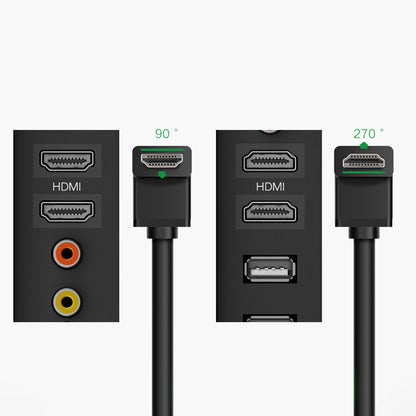 UGREEN abgewinkeltes Videokabel, HDMI - HDMI, 4K, 1 m, Schwarz